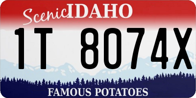 ID license plate 1T8074X