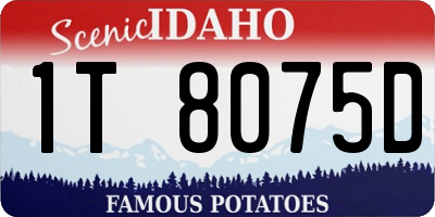 ID license plate 1T8075D