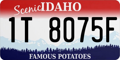 ID license plate 1T8075F