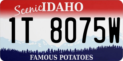 ID license plate 1T8075W