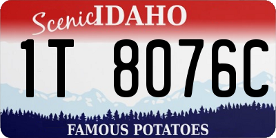 ID license plate 1T8076C