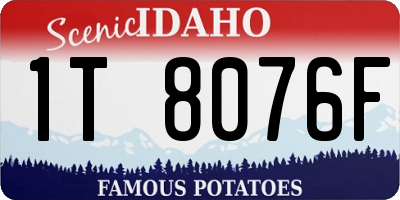 ID license plate 1T8076F