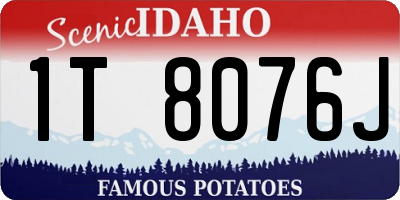 ID license plate 1T8076J