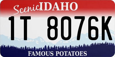 ID license plate 1T8076K