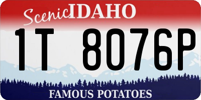 ID license plate 1T8076P