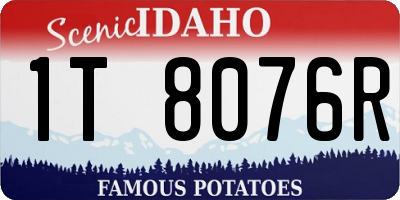 ID license plate 1T8076R