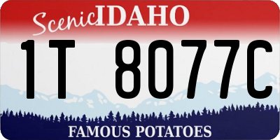 ID license plate 1T8077C