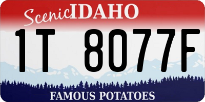 ID license plate 1T8077F