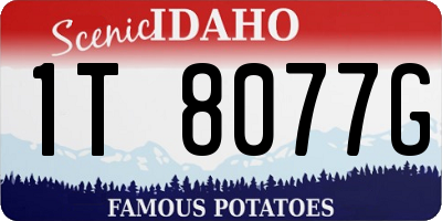 ID license plate 1T8077G