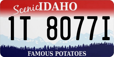 ID license plate 1T8077I
