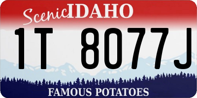 ID license plate 1T8077J