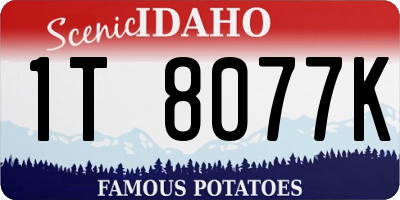 ID license plate 1T8077K