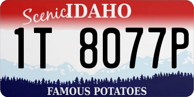 ID license plate 1T8077P