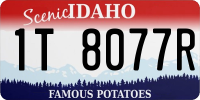 ID license plate 1T8077R