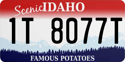 ID license plate 1T8077T