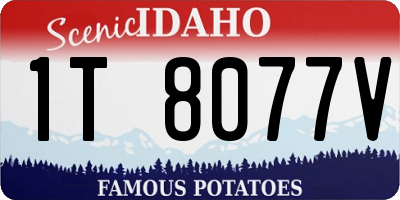 ID license plate 1T8077V