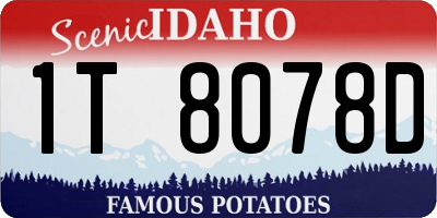 ID license plate 1T8078D