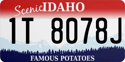 ID license plate 1T8078J