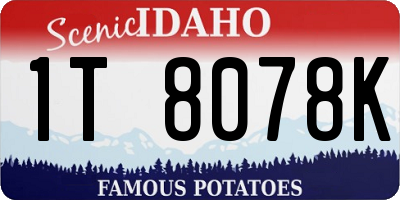 ID license plate 1T8078K