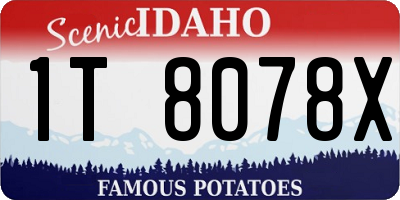 ID license plate 1T8078X