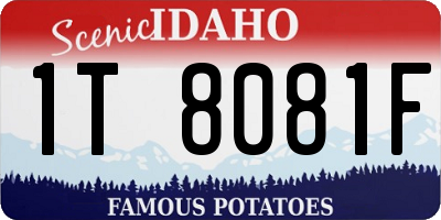 ID license plate 1T8081F