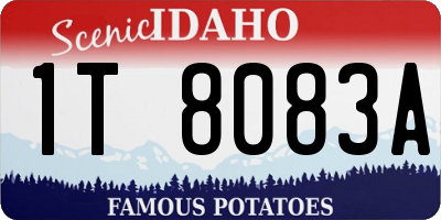 ID license plate 1T8083A