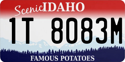 ID license plate 1T8083M