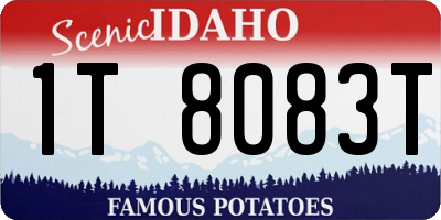ID license plate 1T8083T