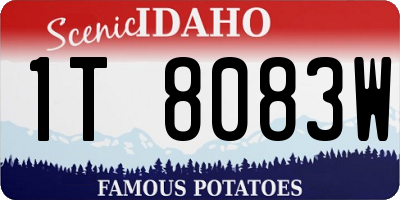 ID license plate 1T8083W