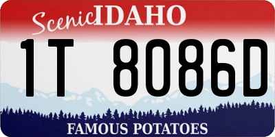 ID license plate 1T8086D