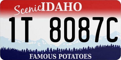 ID license plate 1T8087C