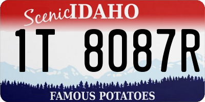 ID license plate 1T8087R