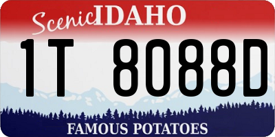 ID license plate 1T8088D