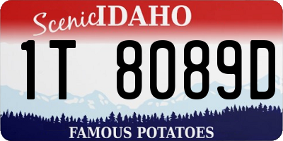 ID license plate 1T8089D
