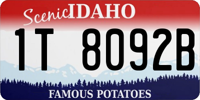 ID license plate 1T8092B