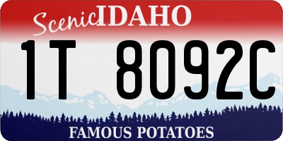 ID license plate 1T8092C