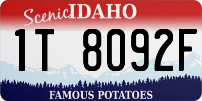 ID license plate 1T8092F