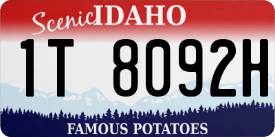 ID license plate 1T8092H