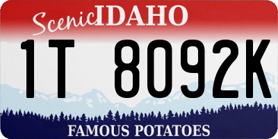 ID license plate 1T8092K