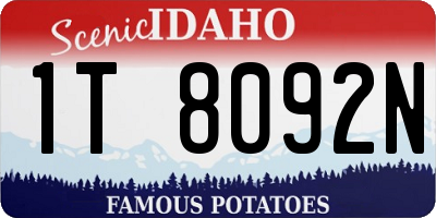 ID license plate 1T8092N