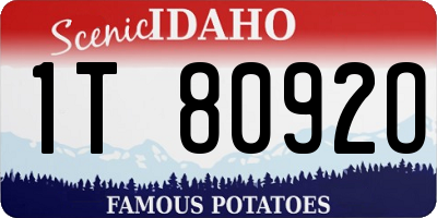 ID license plate 1T8092O