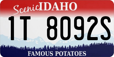 ID license plate 1T8092S