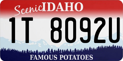 ID license plate 1T8092U