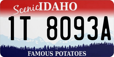 ID license plate 1T8093A