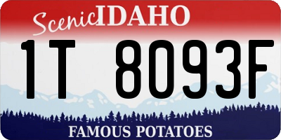 ID license plate 1T8093F