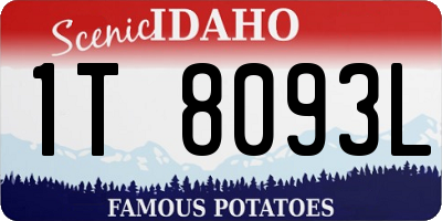 ID license plate 1T8093L