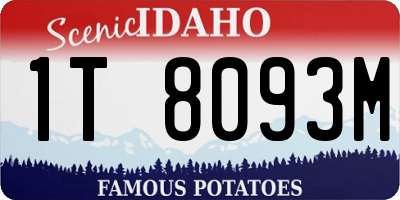 ID license plate 1T8093M