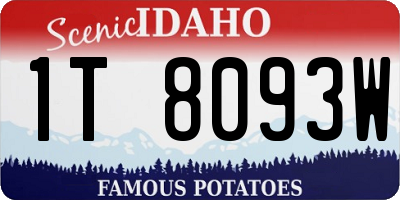 ID license plate 1T8093W