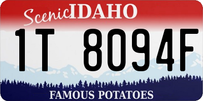 ID license plate 1T8094F