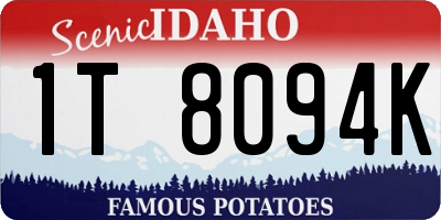 ID license plate 1T8094K